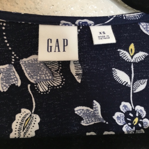 GAP Navy Floral Midi Wrap Dress XS - Picture 7 of 7